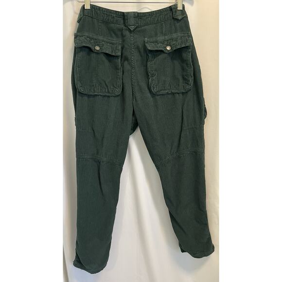 We the Free | Free People Corduroy Pants Womens Green Ankle Zipper Hipster- 28 - Picture 3 of 9